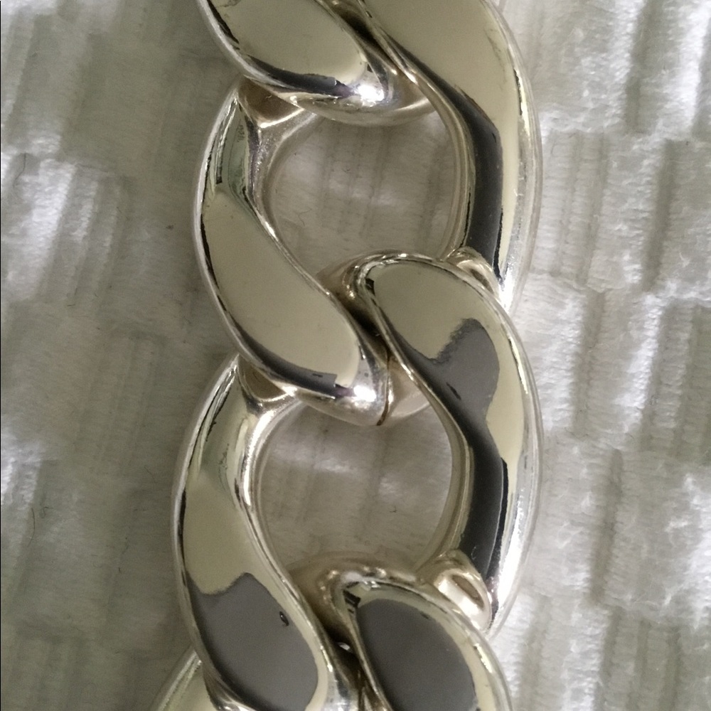 Polished Silver Tone Link Neclace - Picture 8 of 8
